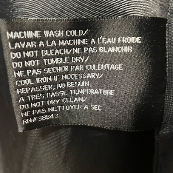 NWOT DKNY Black Zip Up Jacket Lightweight Silver Hardware Size XS oversized - Picture 4 of 6